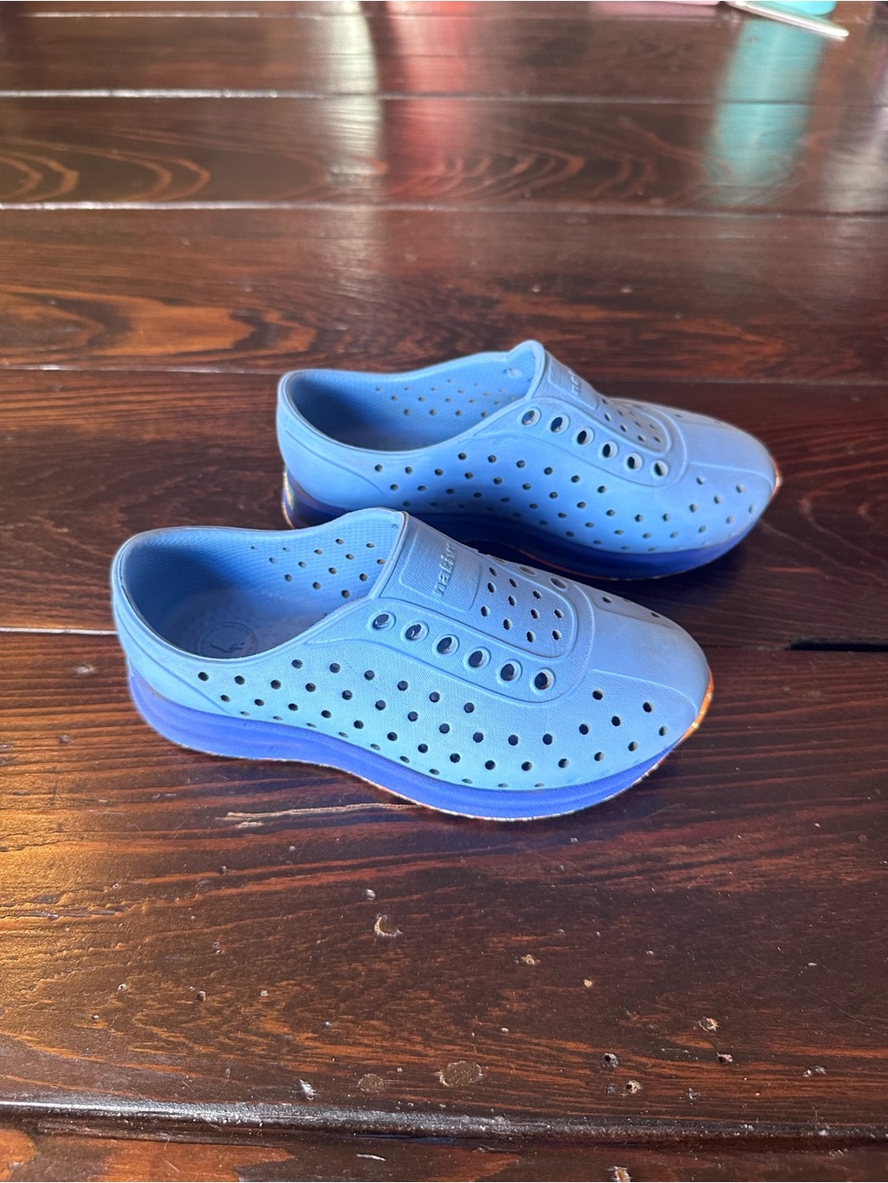 Native Shoes Kids Blue Slip-On Perforated Robbie Sugarlite Sneakers